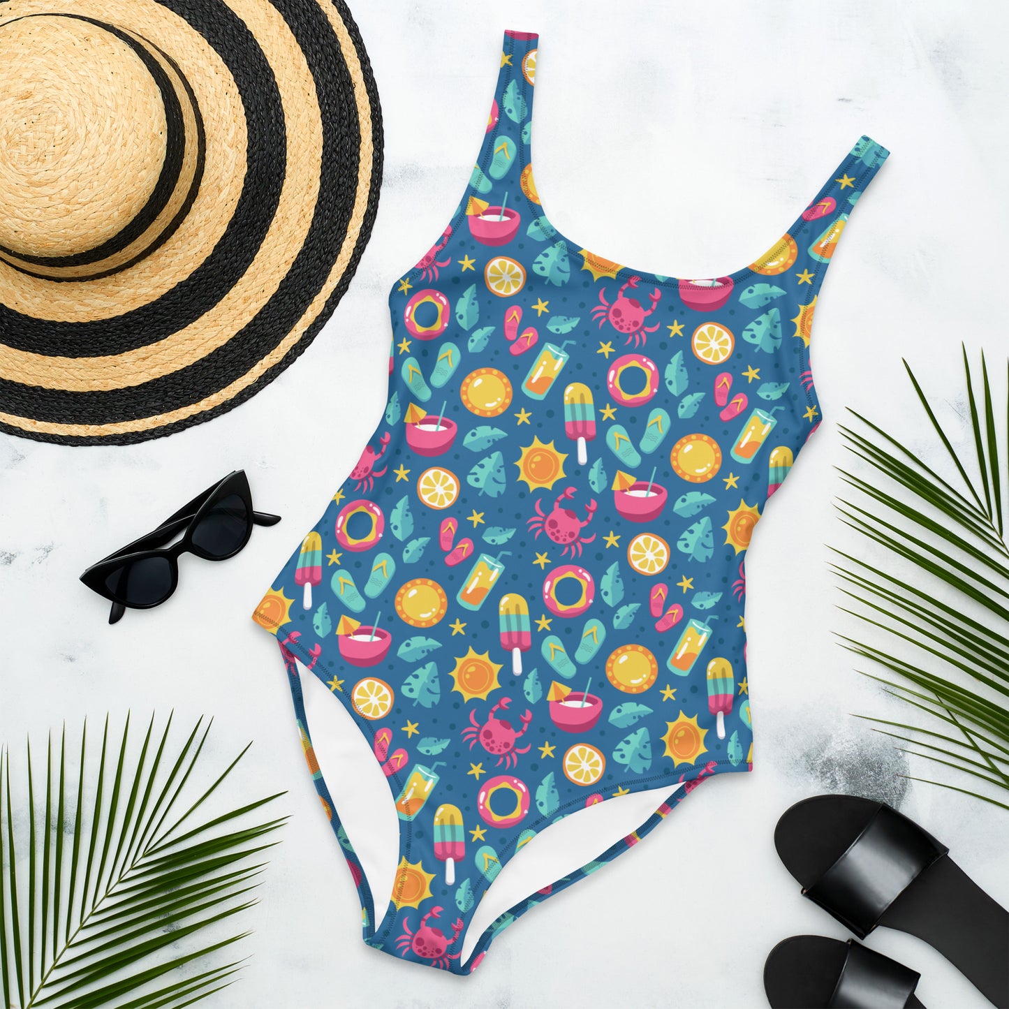 Blue Summer Vibes One-Piece Swimsuit