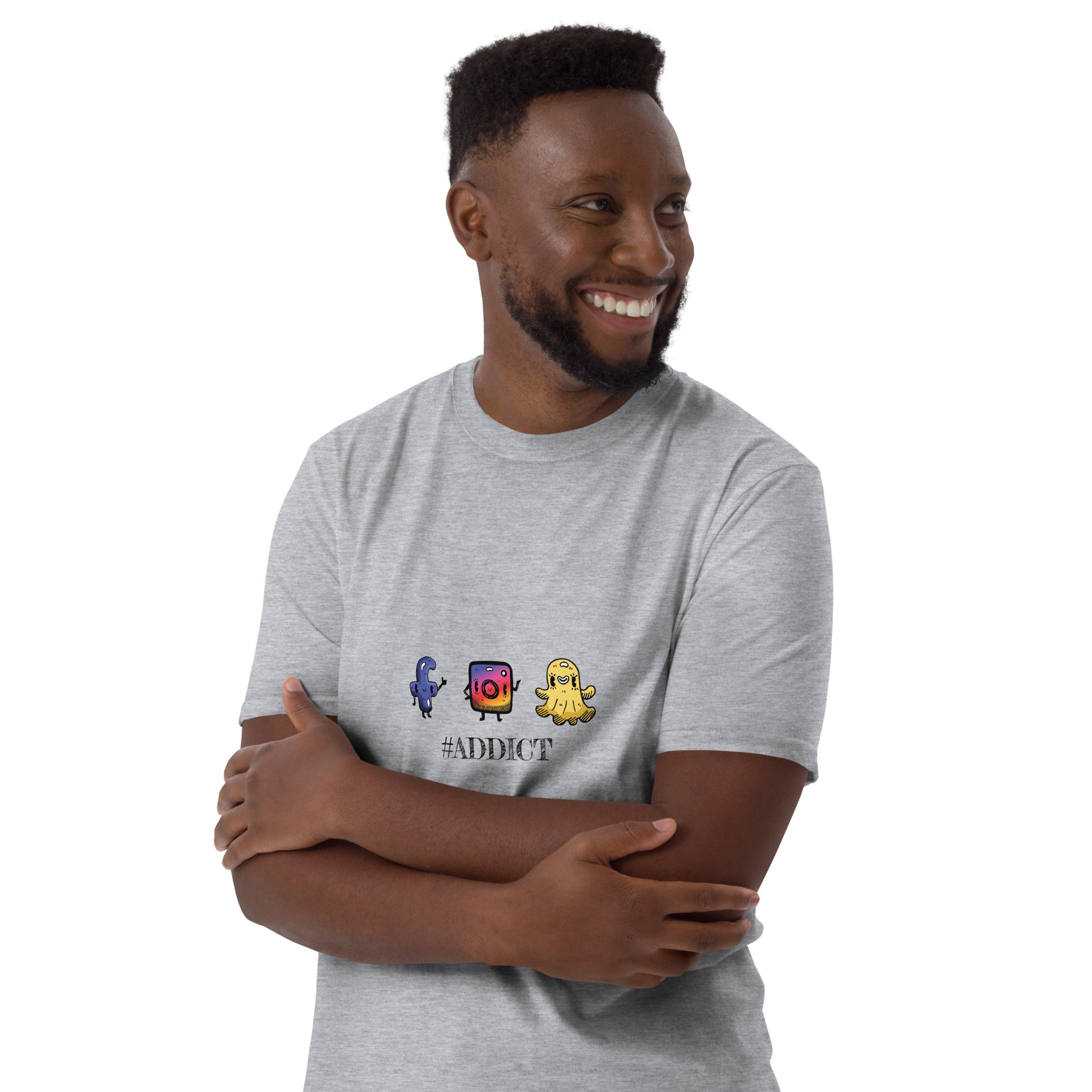 Social Media Addict T-Shirt - grey