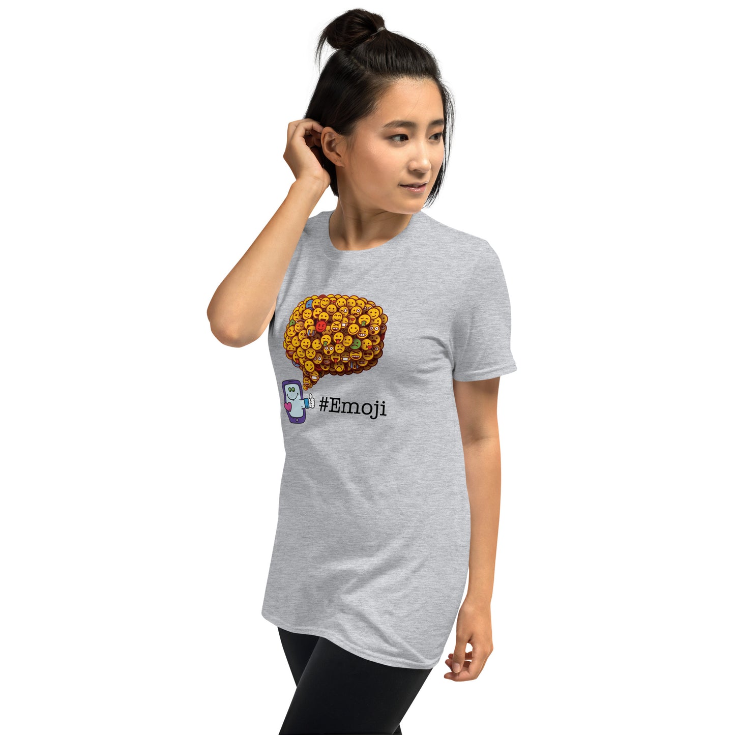 Emoji T-Shirt - Social Media Addict - grey