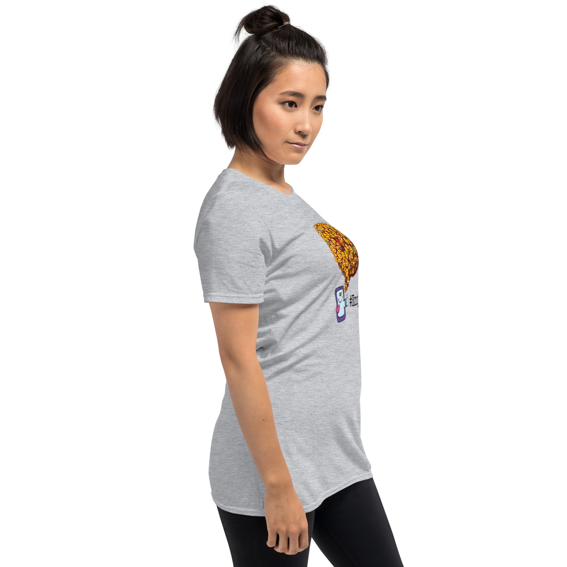 Emoji T-Shirt - Social Media Addict - grey