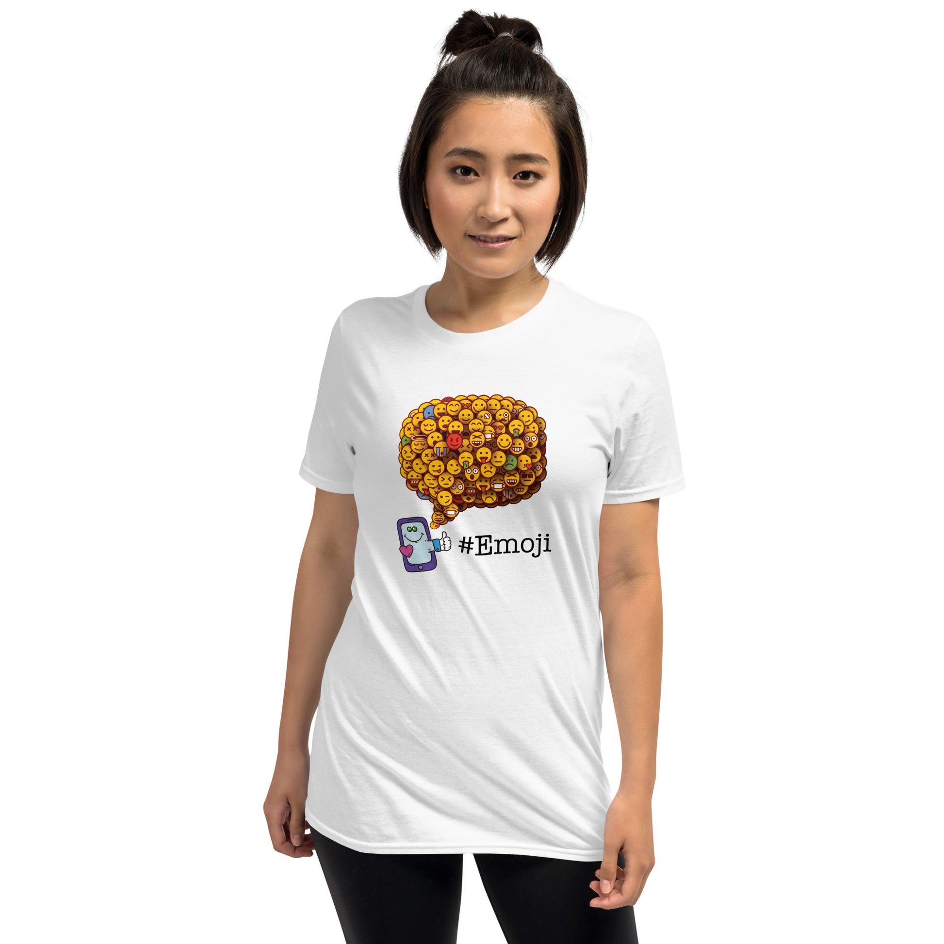 Emoji T-Shirt - Social Media Addict - white