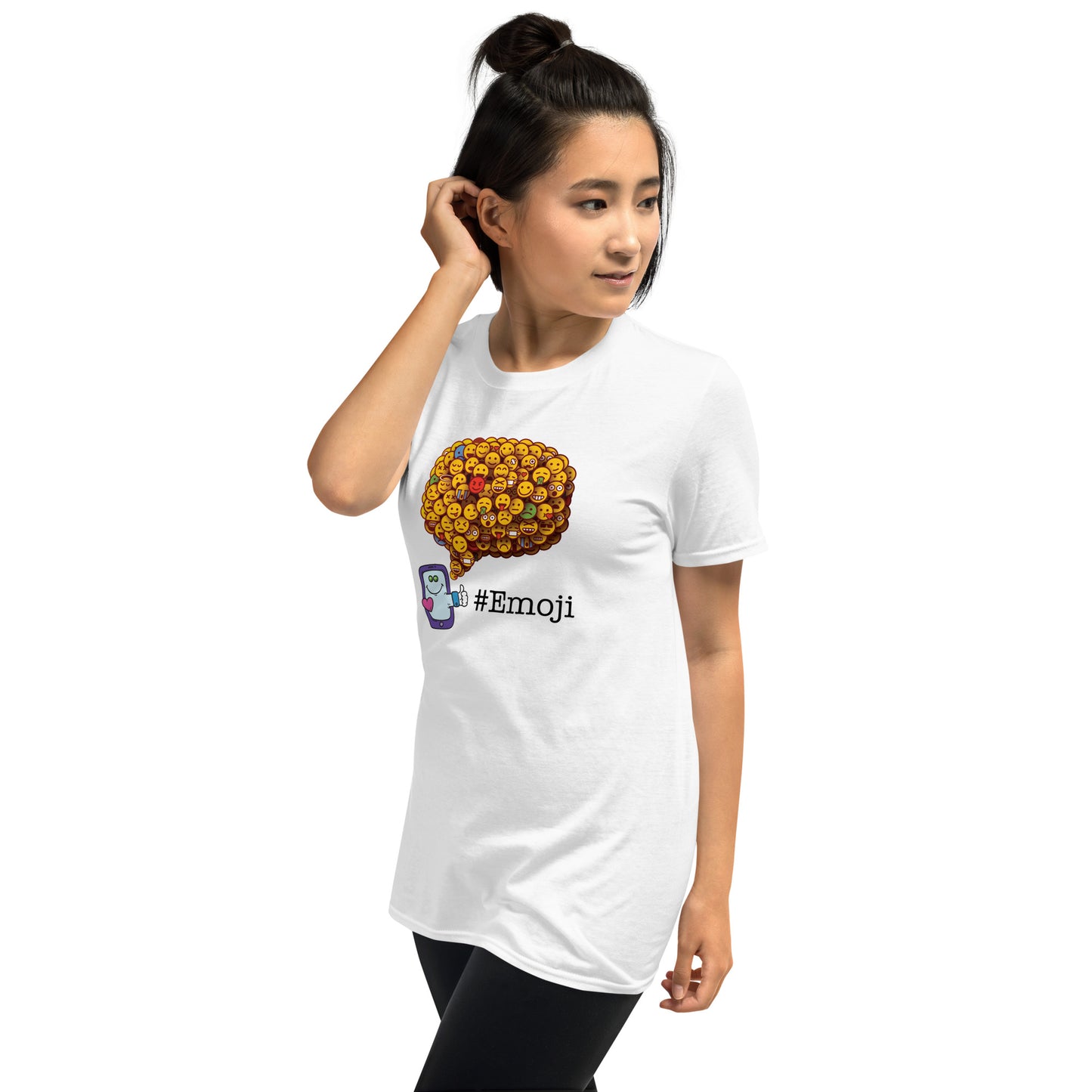 Emoji T-Shirt - Social Media Addict - white