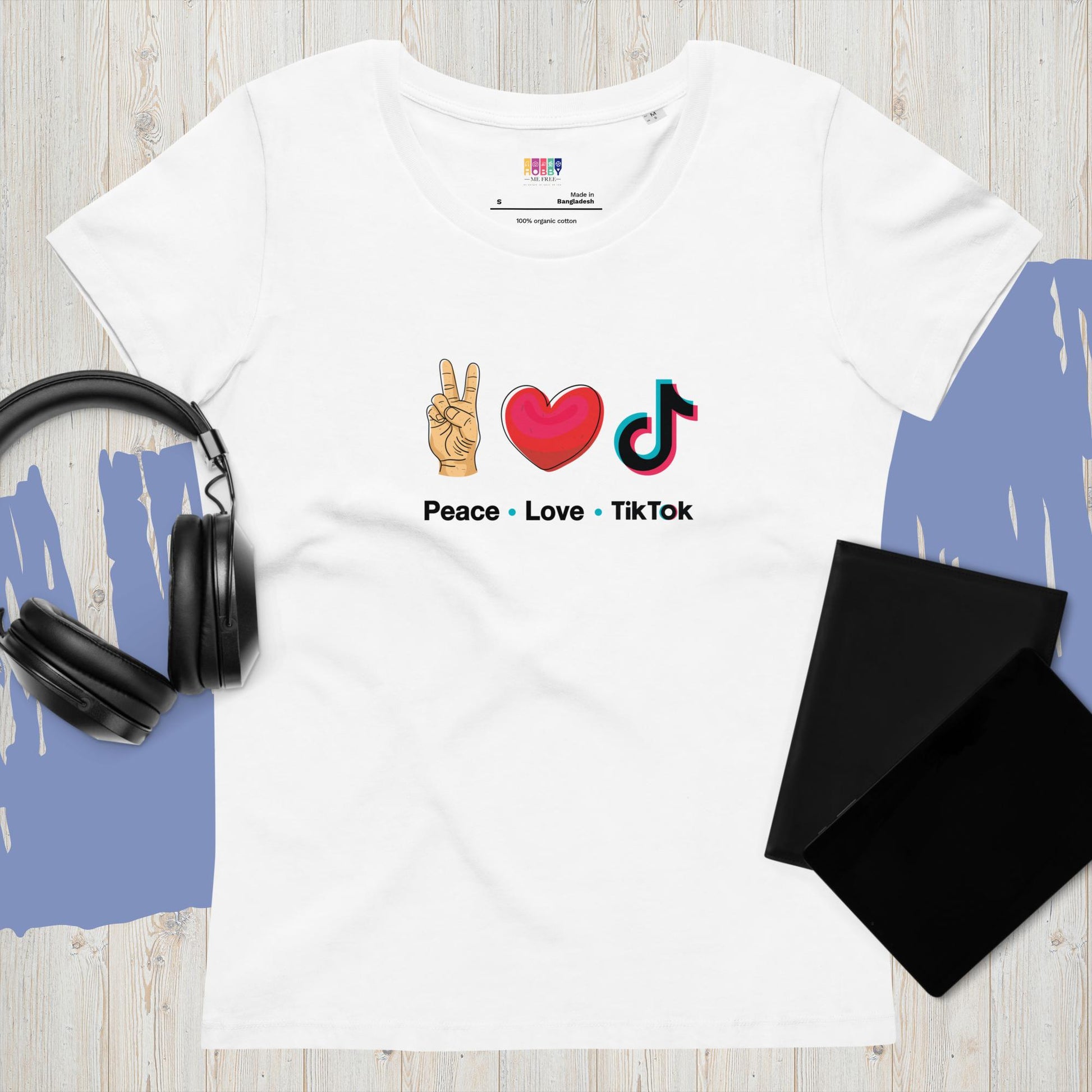 Peace Love TikTok - Eco tshirt in white