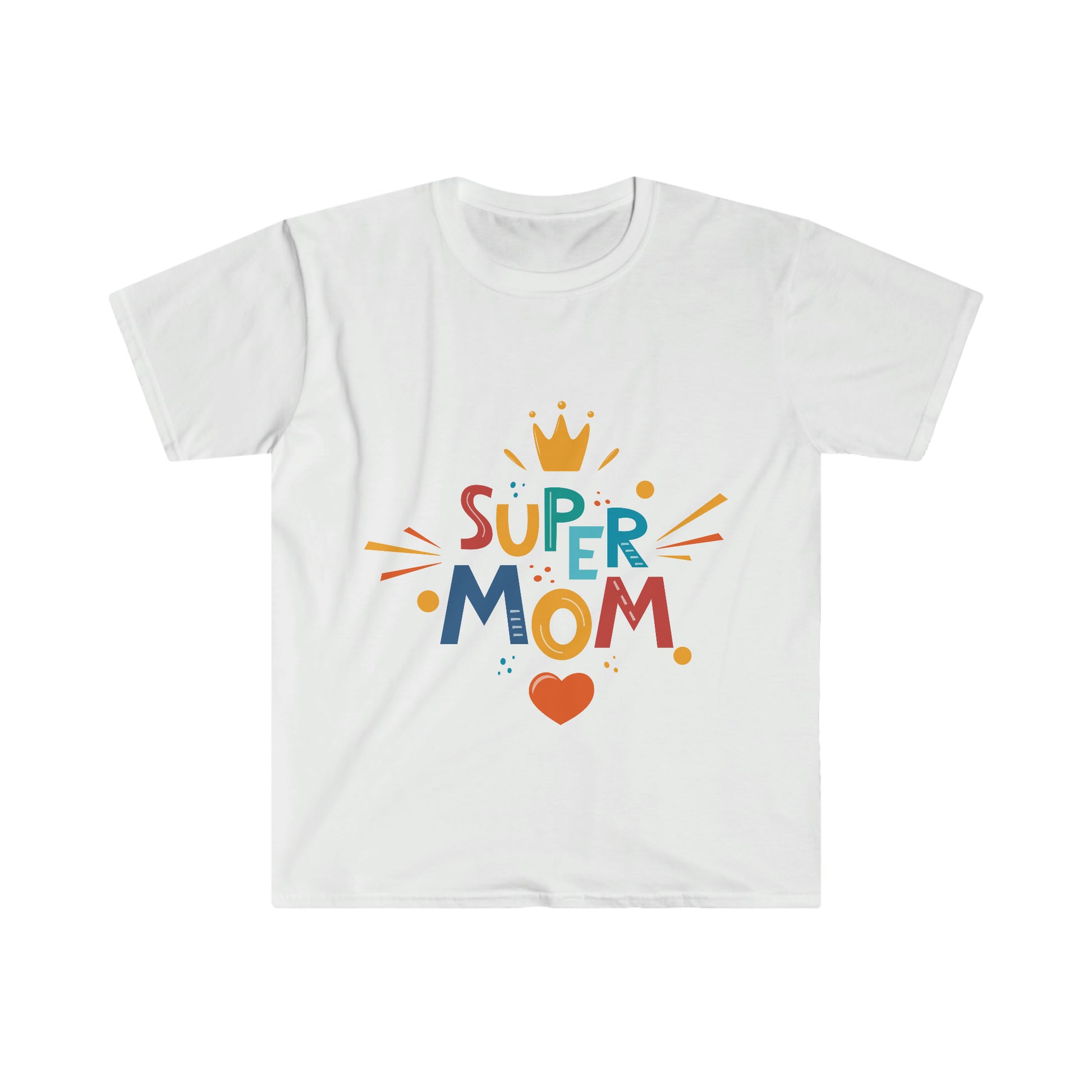 Looking for the perfect Mother's Day gift? Surprise Mom with our 100% cotton Super Mom white softstyle t-shirt