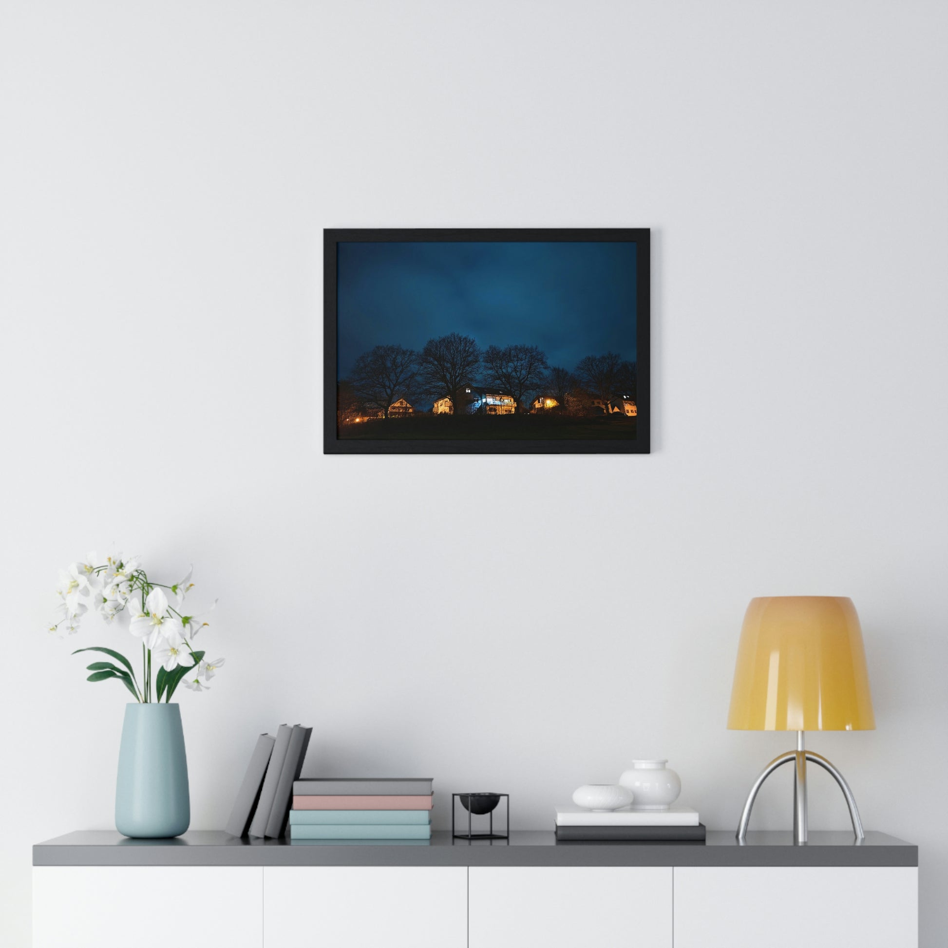 Village in night - Premium Framed Poster - Home - HobbyMeFree