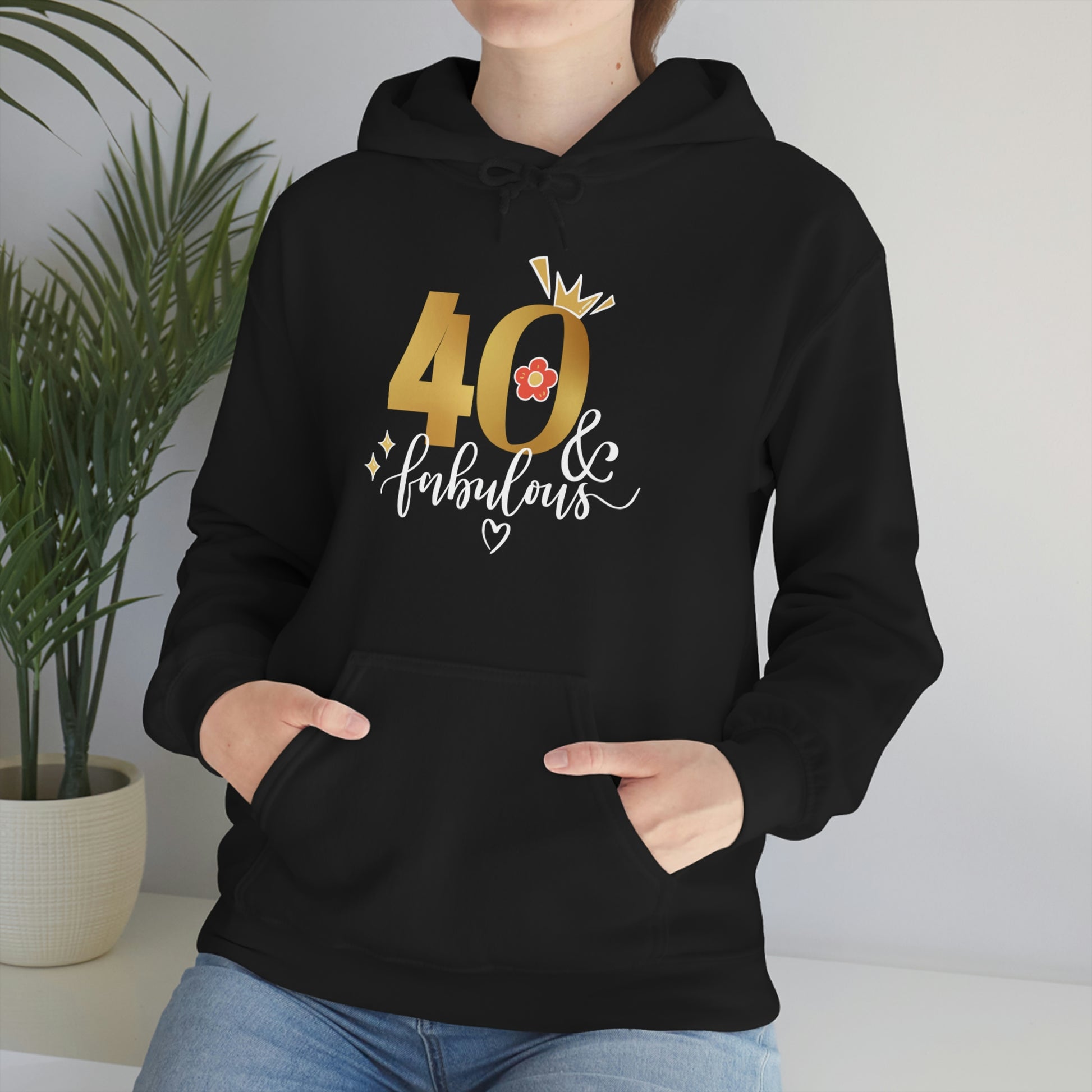 BDay T 40's - Unisex Heavy Blend™ Hooded Sweatshirt - HobbyMeFree