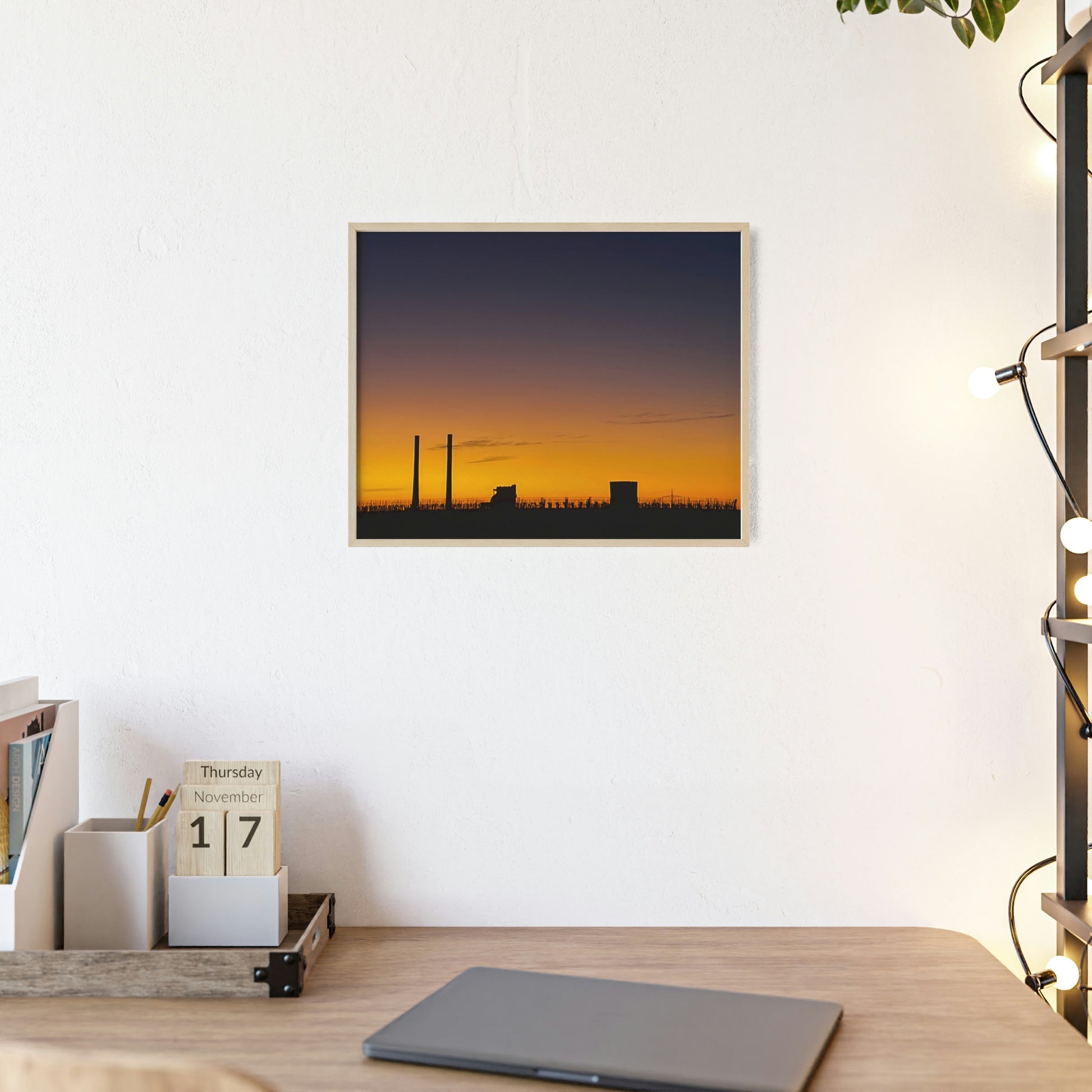 Industrial sunset - Posters with Wooden Frame - HobbyMeFree