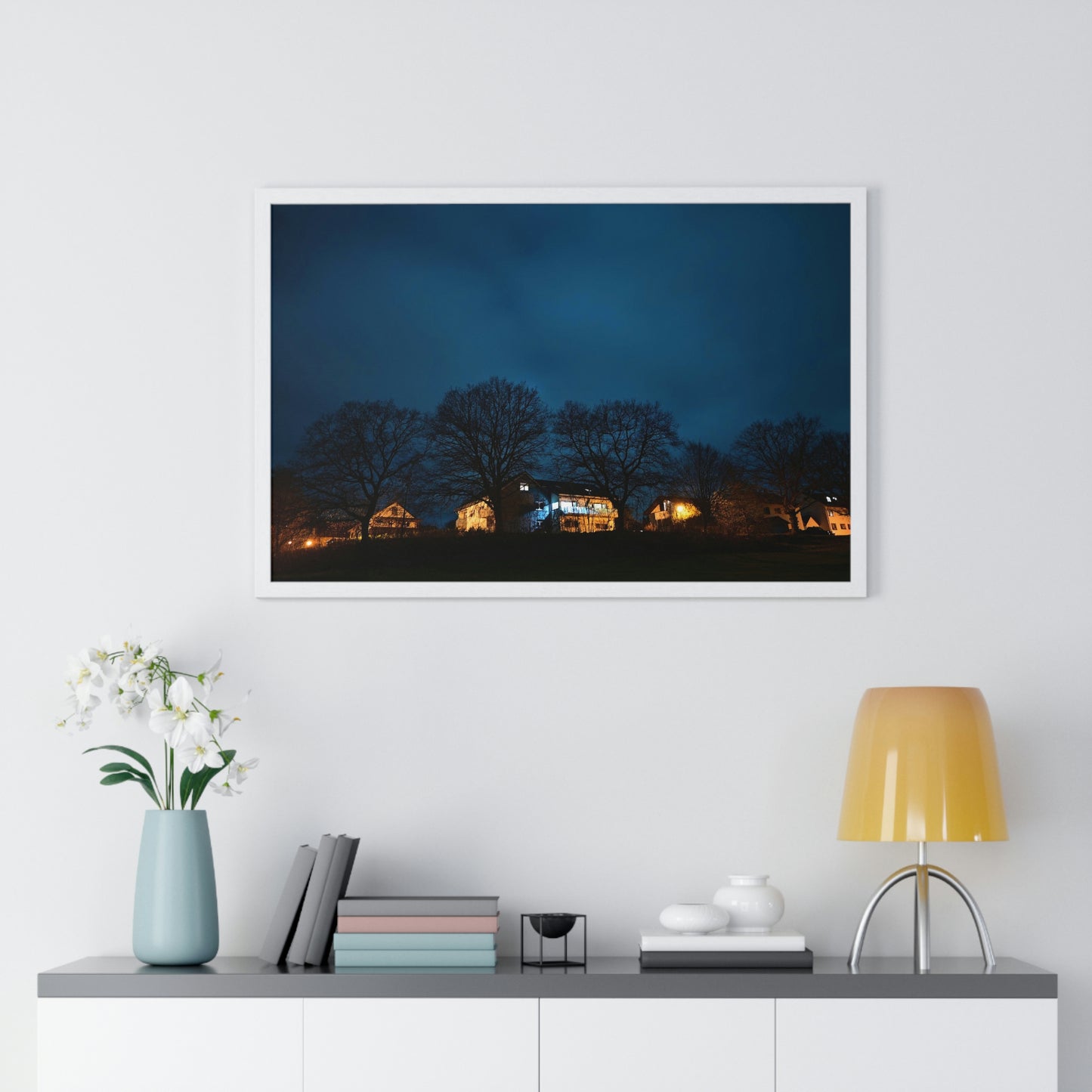 Village in night - Premium Framed Poster - Home - HobbyMeFree