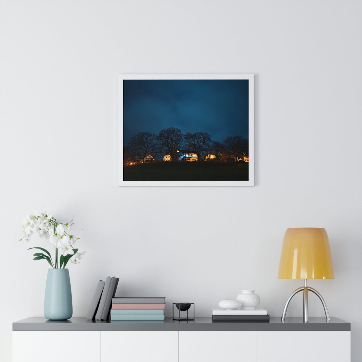 Village in night - Premium Framed Poster - Home - HobbyMeFree