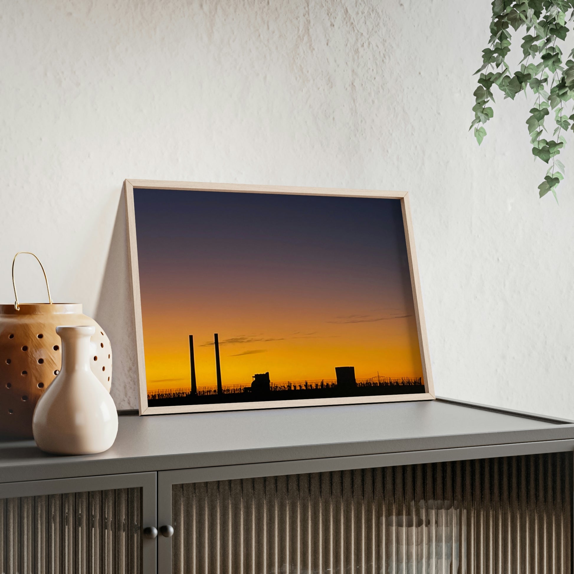 Industrial sunset - Posters with Wooden Frame - HobbyMeFree