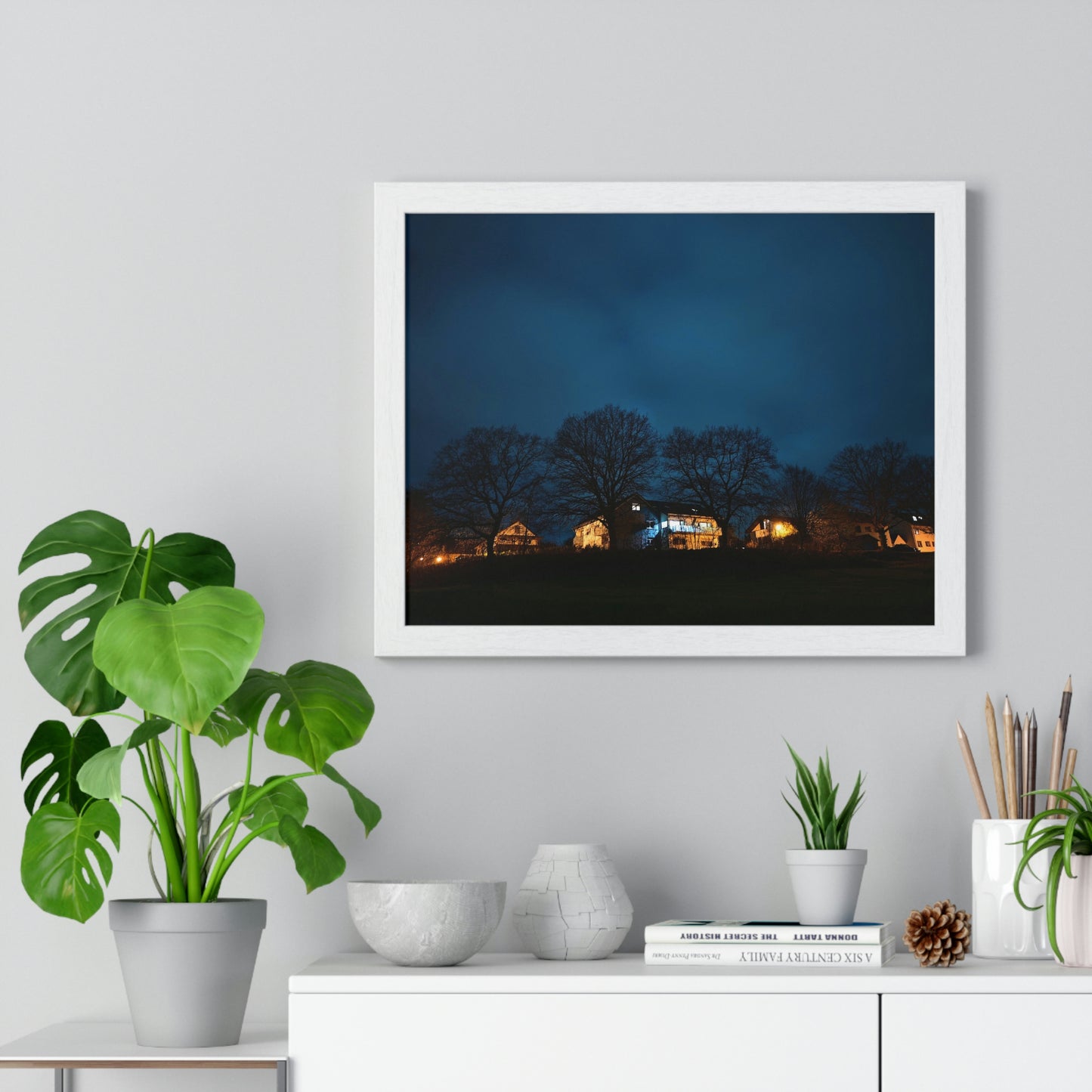 Village in night - Premium Framed Poster - Home - HobbyMeFree