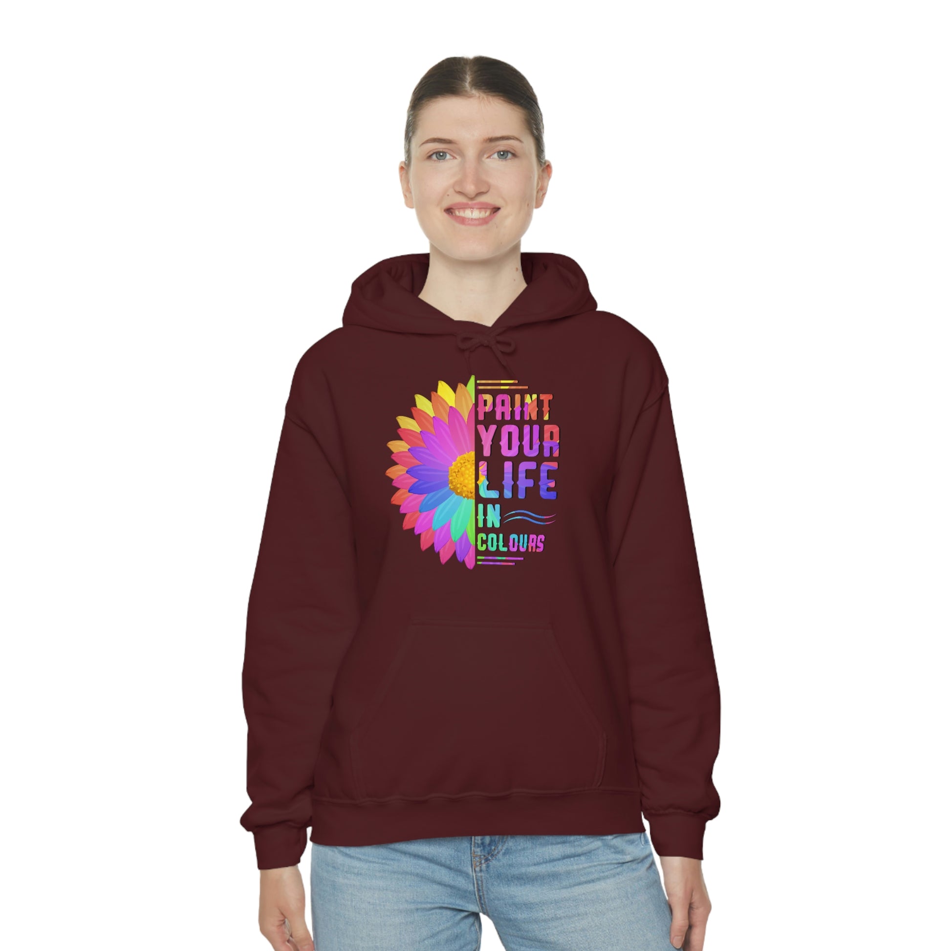 Paint your life in colours - Unisex Heavy Blend™ Hooded Sweatshirt - HobbyMeFree