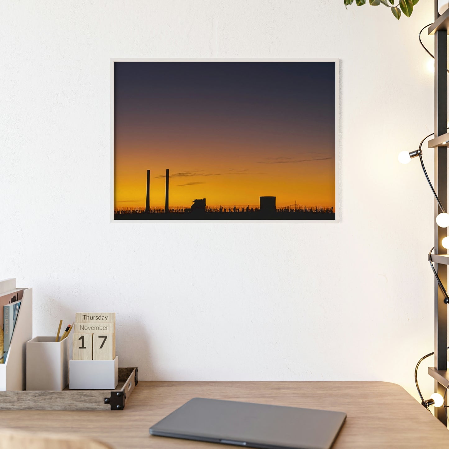 Industrial sunset - Posters with Wooden Frame - HobbyMeFree