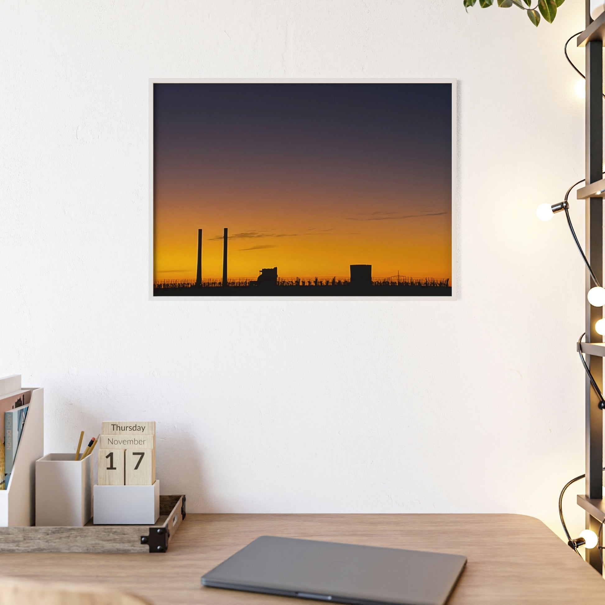 Industrial sunset - Posters with Wooden Frame - HobbyMeFree