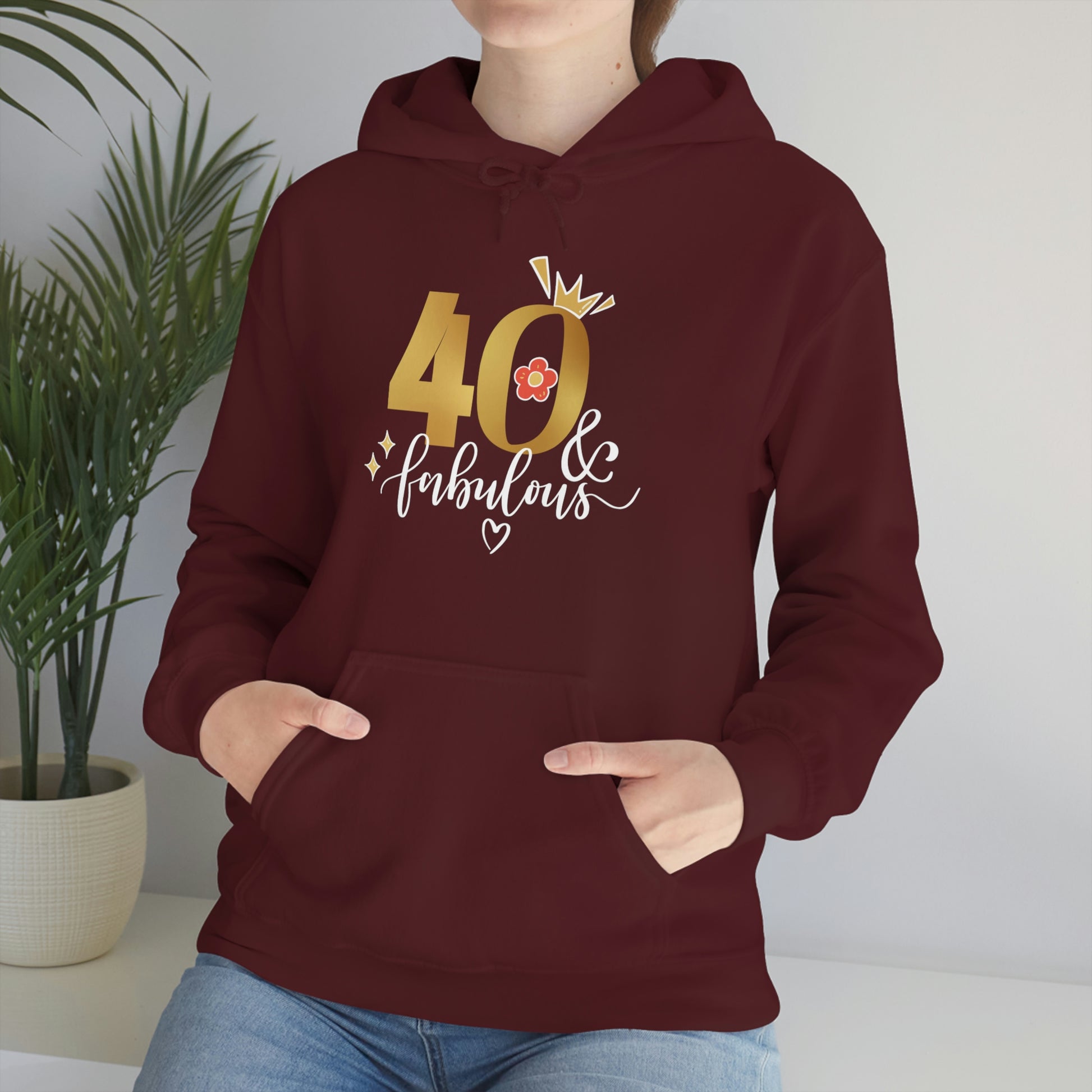 BDay T 40's - Unisex Heavy Blend™ Hooded Sweatshirt - HobbyMeFree