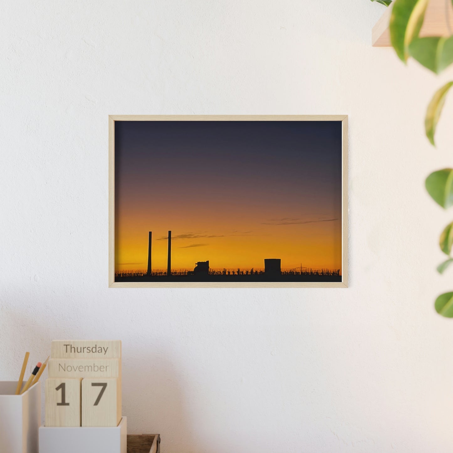 Industrial sunset - Posters with Wooden Frame - HobbyMeFree