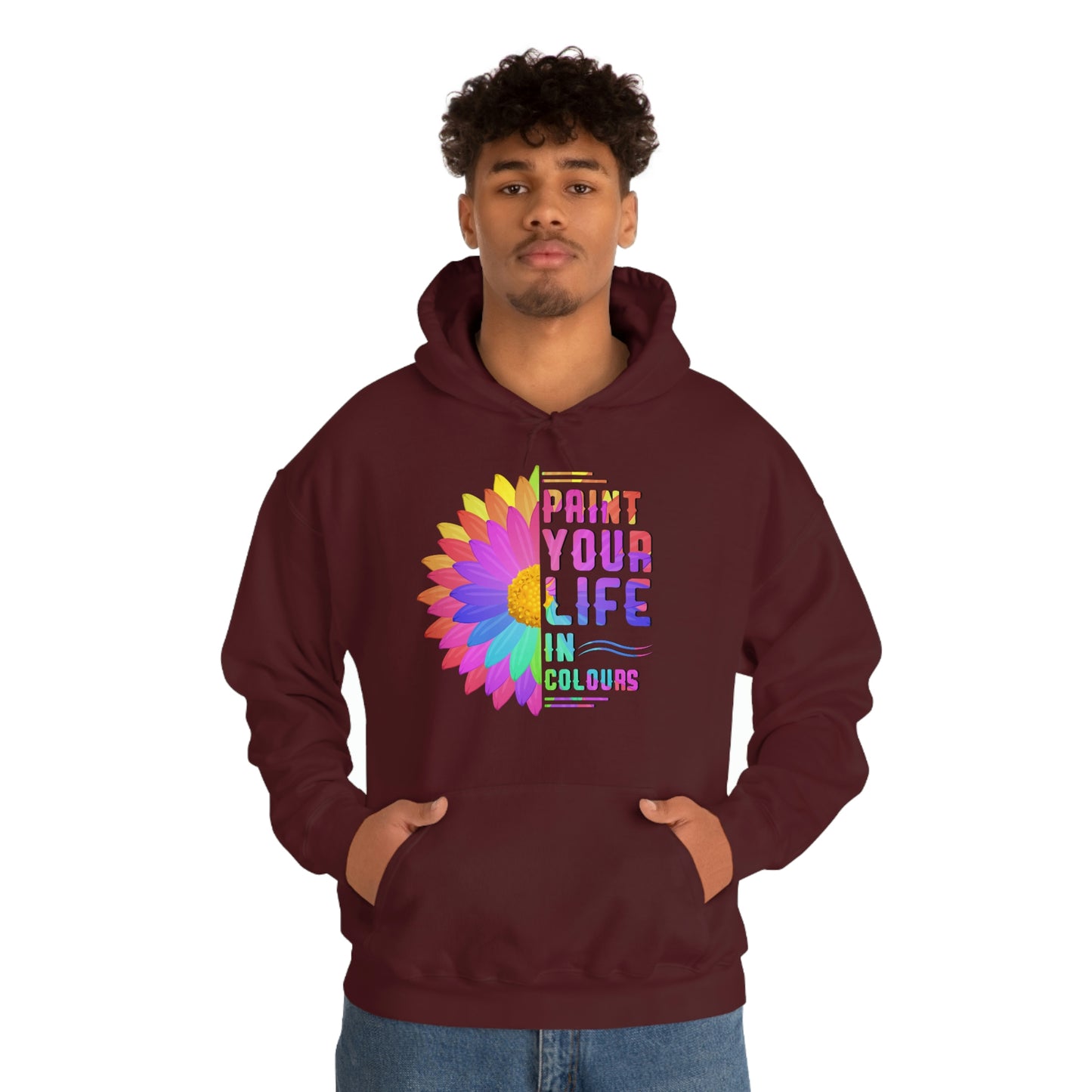 Paint your life in colours - Unisex Heavy Blend™ Hooded Sweatshirt - HobbyMeFree