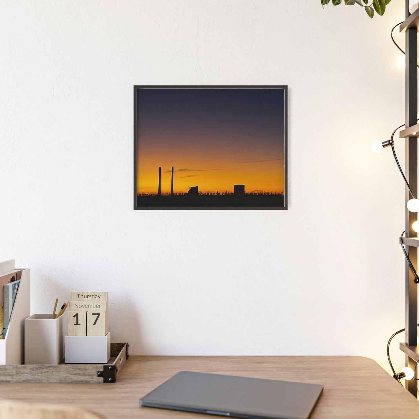 Industrial sunset - Posters with Wooden Frame - HobbyMeFree