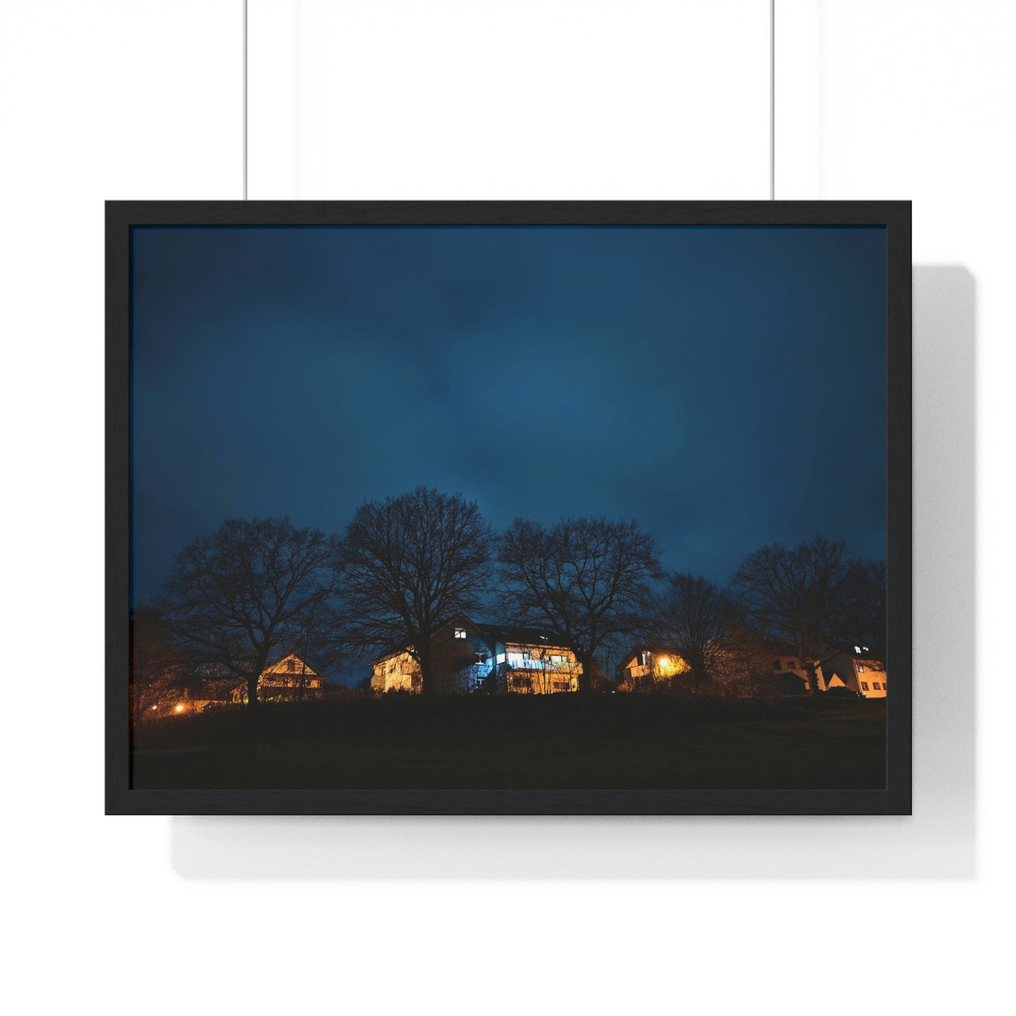 Village in night - Premium Framed Poster - Home - HobbyMeFree