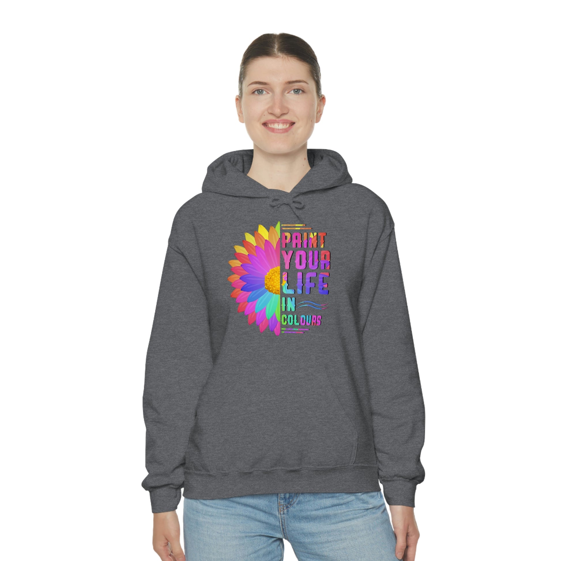 Paint your life in colours - Unisex Heavy Blend™ Hooded Sweatshirt - HobbyMeFree