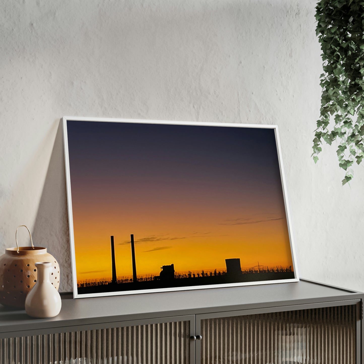 Industrial sunset - Posters with Wooden Frame - HobbyMeFree