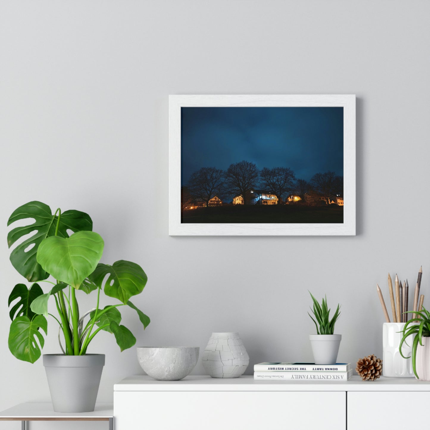 Village in night - Premium Framed Poster - Home - HobbyMeFree