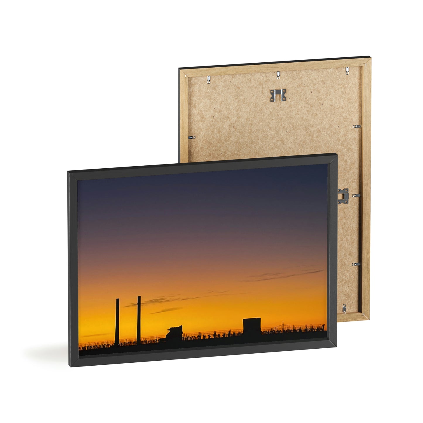 Industrial sunset - Posters with Wooden Frame - HobbyMeFree