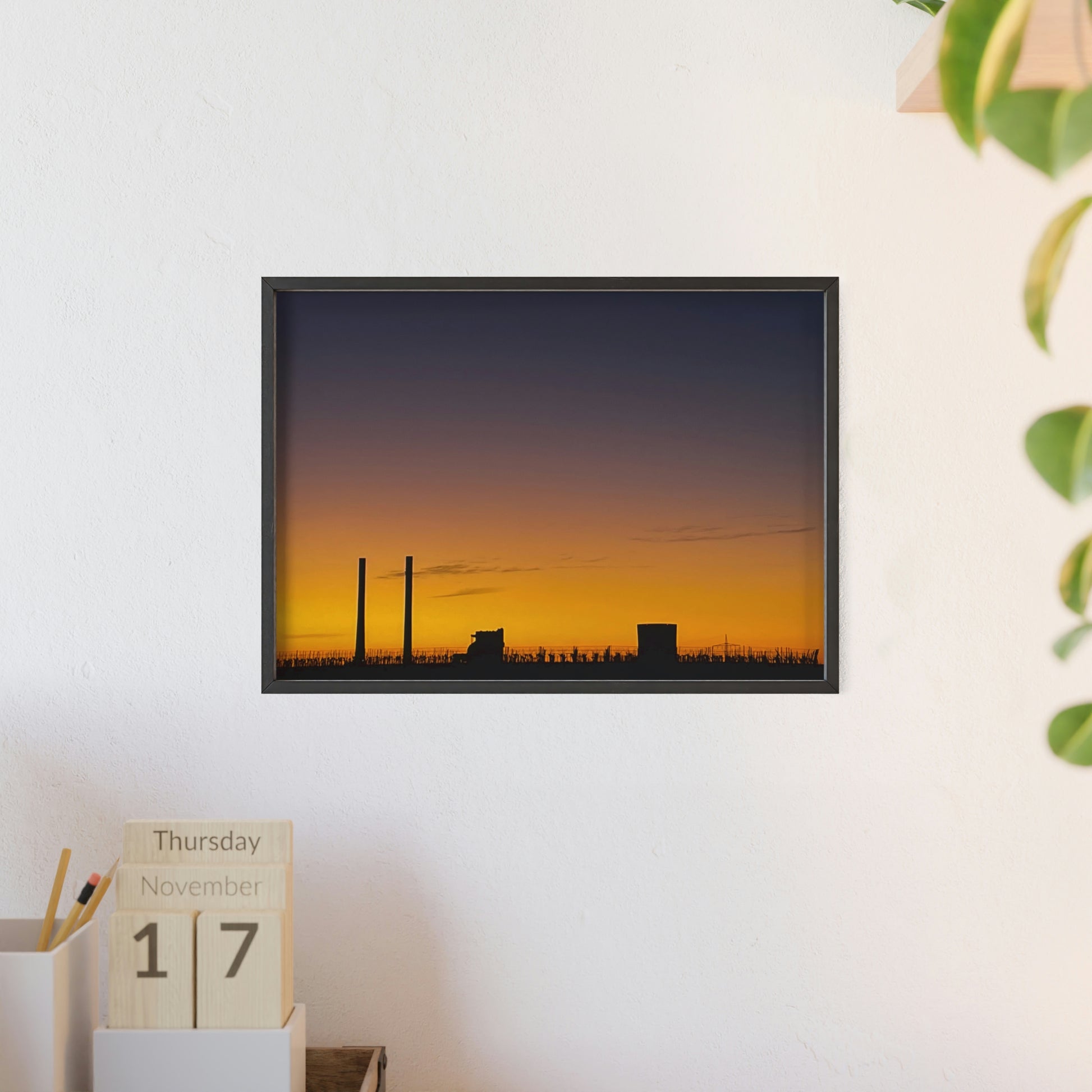 Industrial sunset - Posters with Wooden Frame - HobbyMeFree