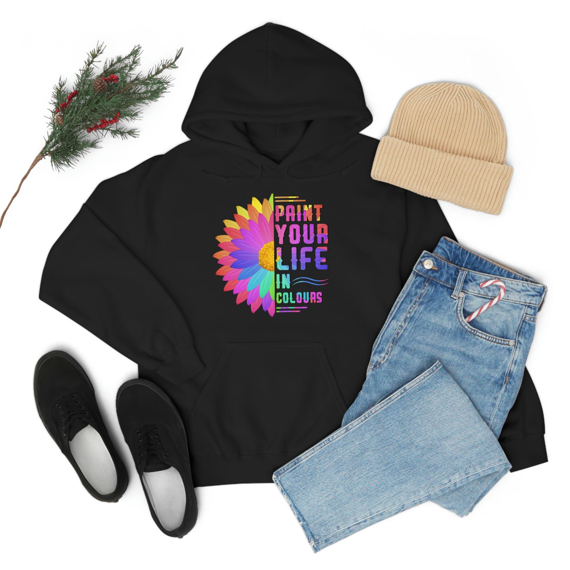 Paint your life in colours - Unisex Heavy Blend™ Hooded Sweatshirt - HobbyMeFree