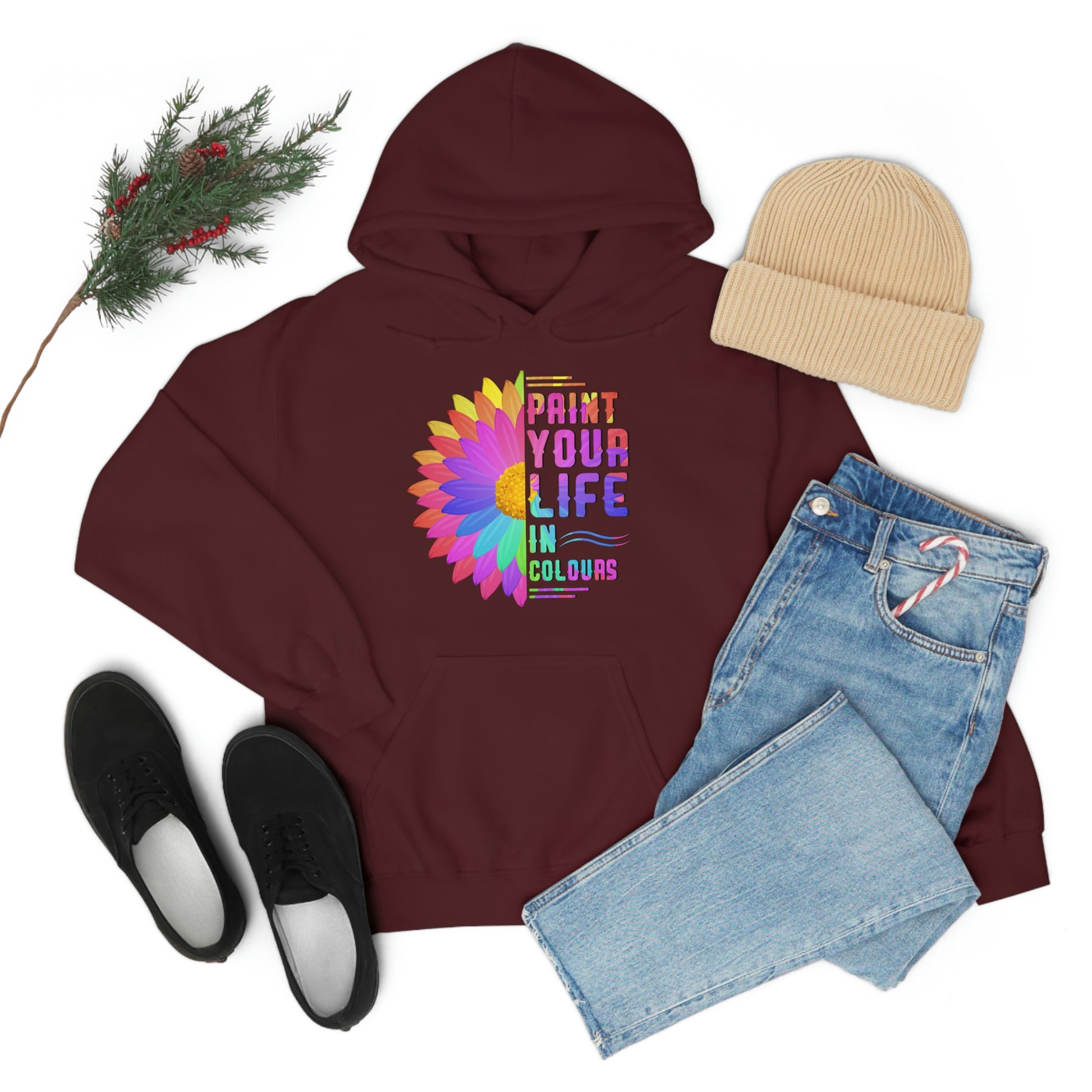 Paint your life in colours - Unisex Heavy Blend™ Hooded Sweatshirt - HobbyMeFree