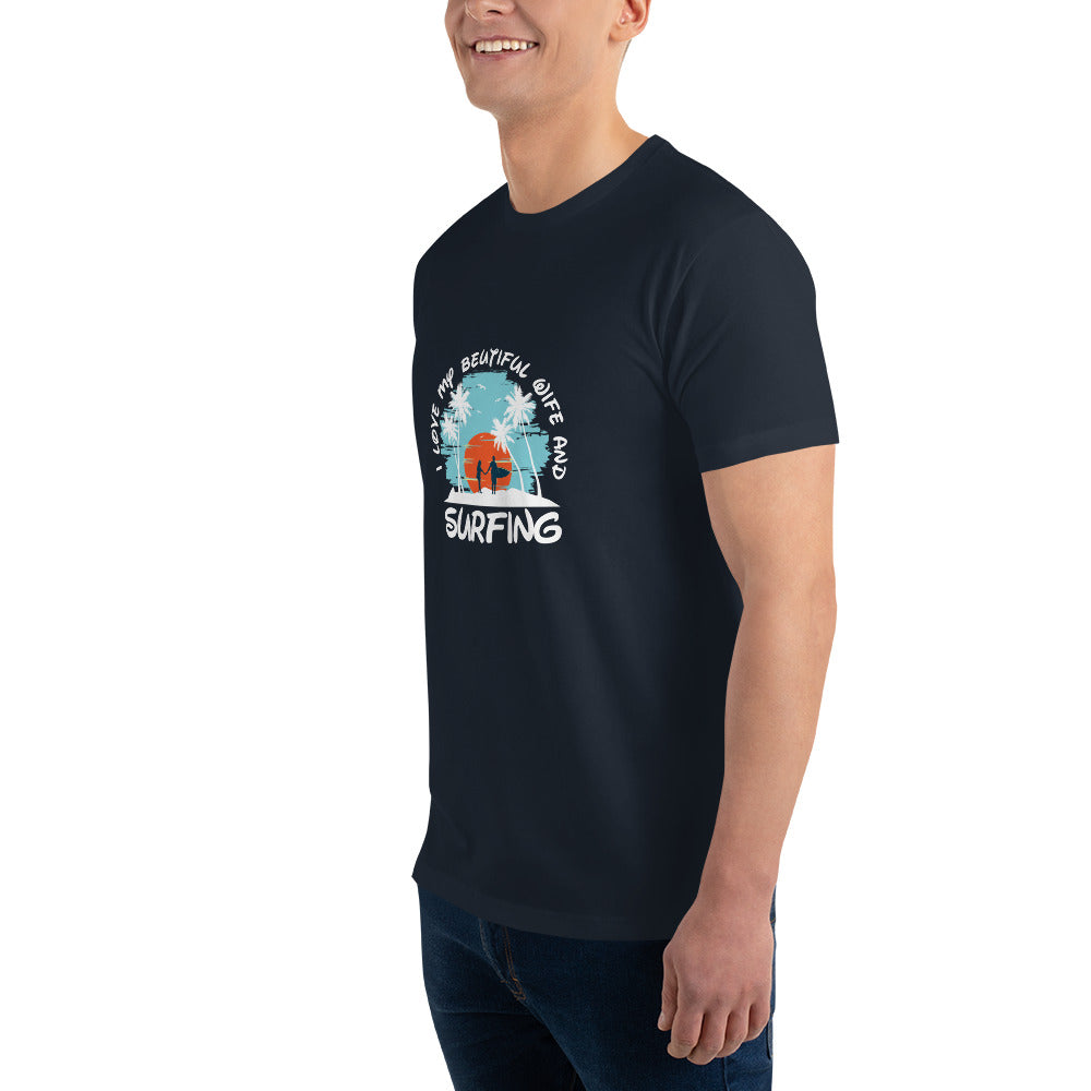 Love wife and surfing - Short Sleeve T-shirt - HobbyMeFree