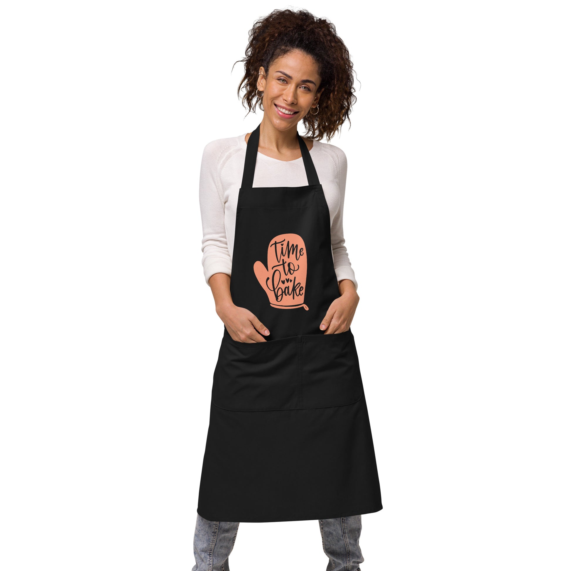 Time to Bake - Organic cotton apron - HobbyMeFree