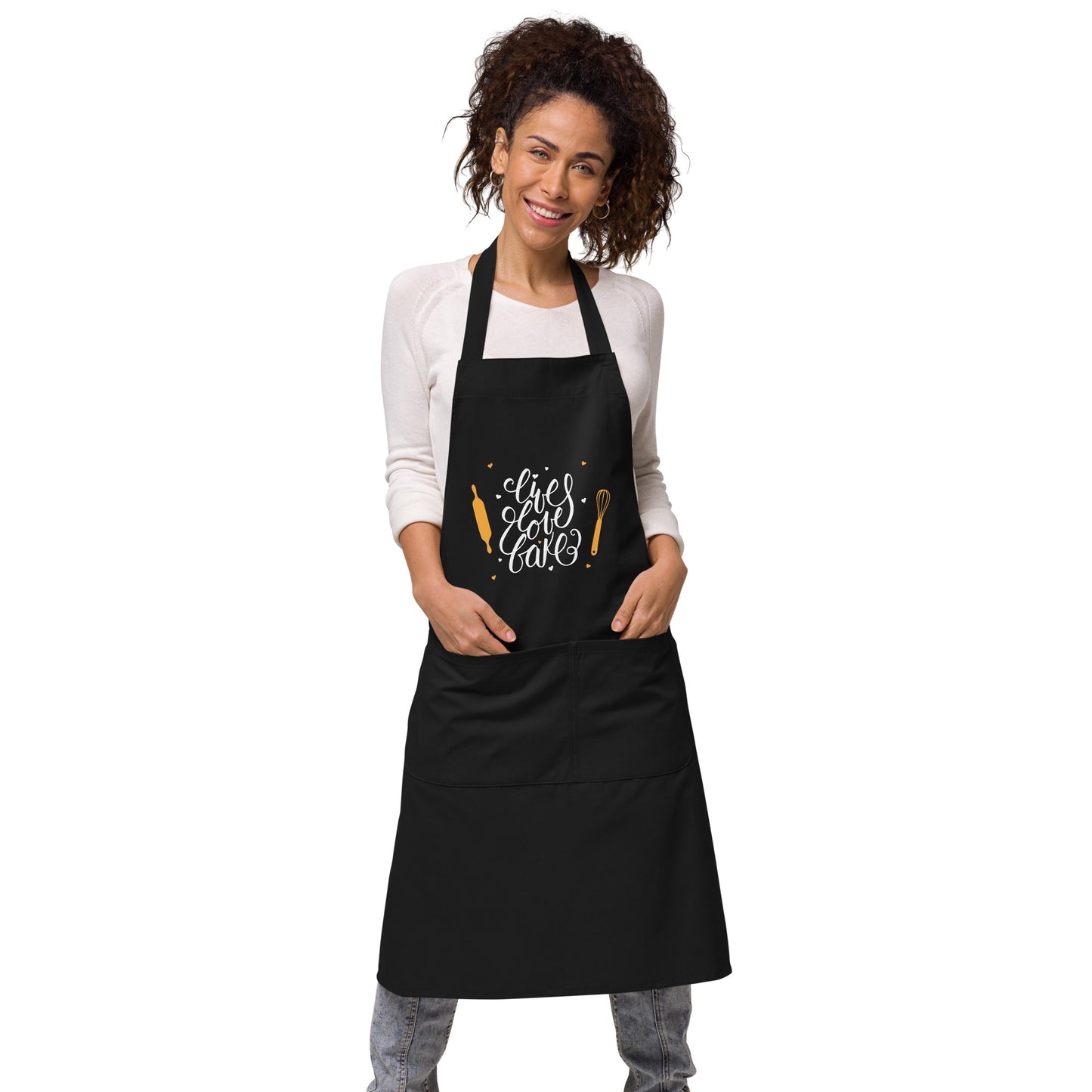 Live Love Bake - Organic cotton apron - HobbyMeFree