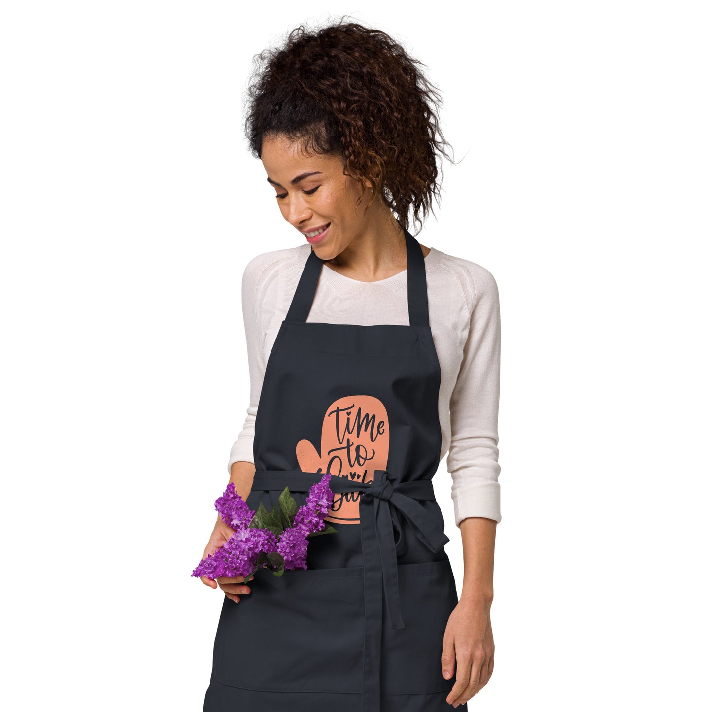 Time to Bake - Organic cotton apron - HobbyMeFree