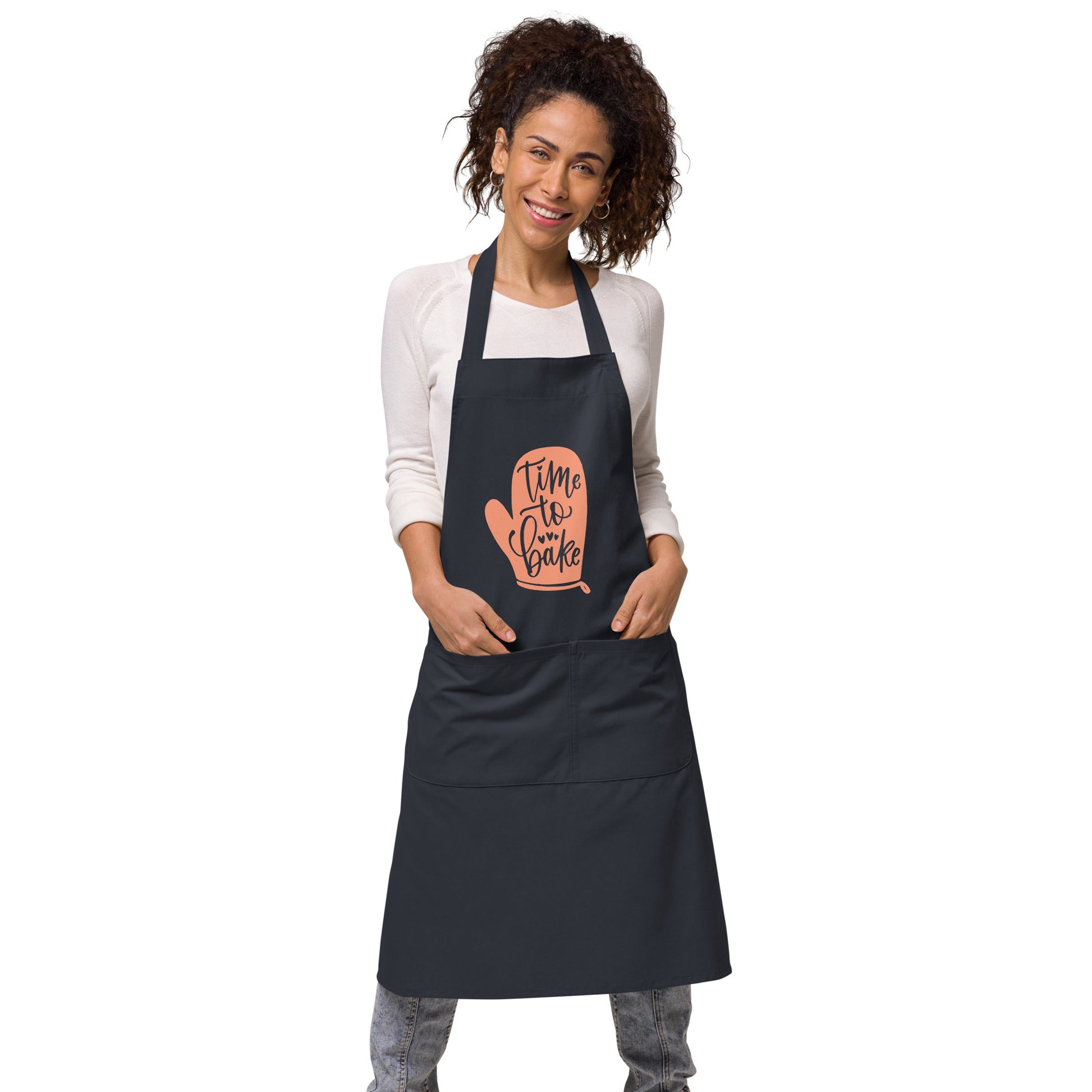 Time to Bake - Organic cotton apron - HobbyMeFree