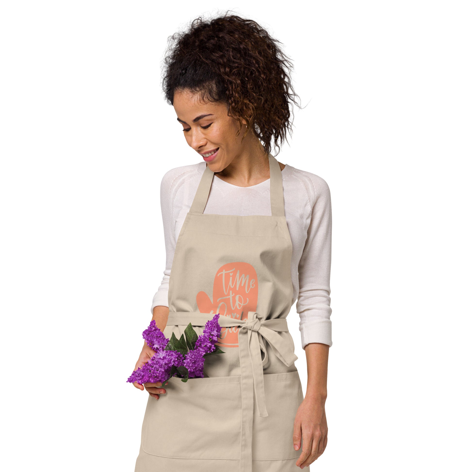 Time to Bake - Organic cotton apron - HobbyMeFree