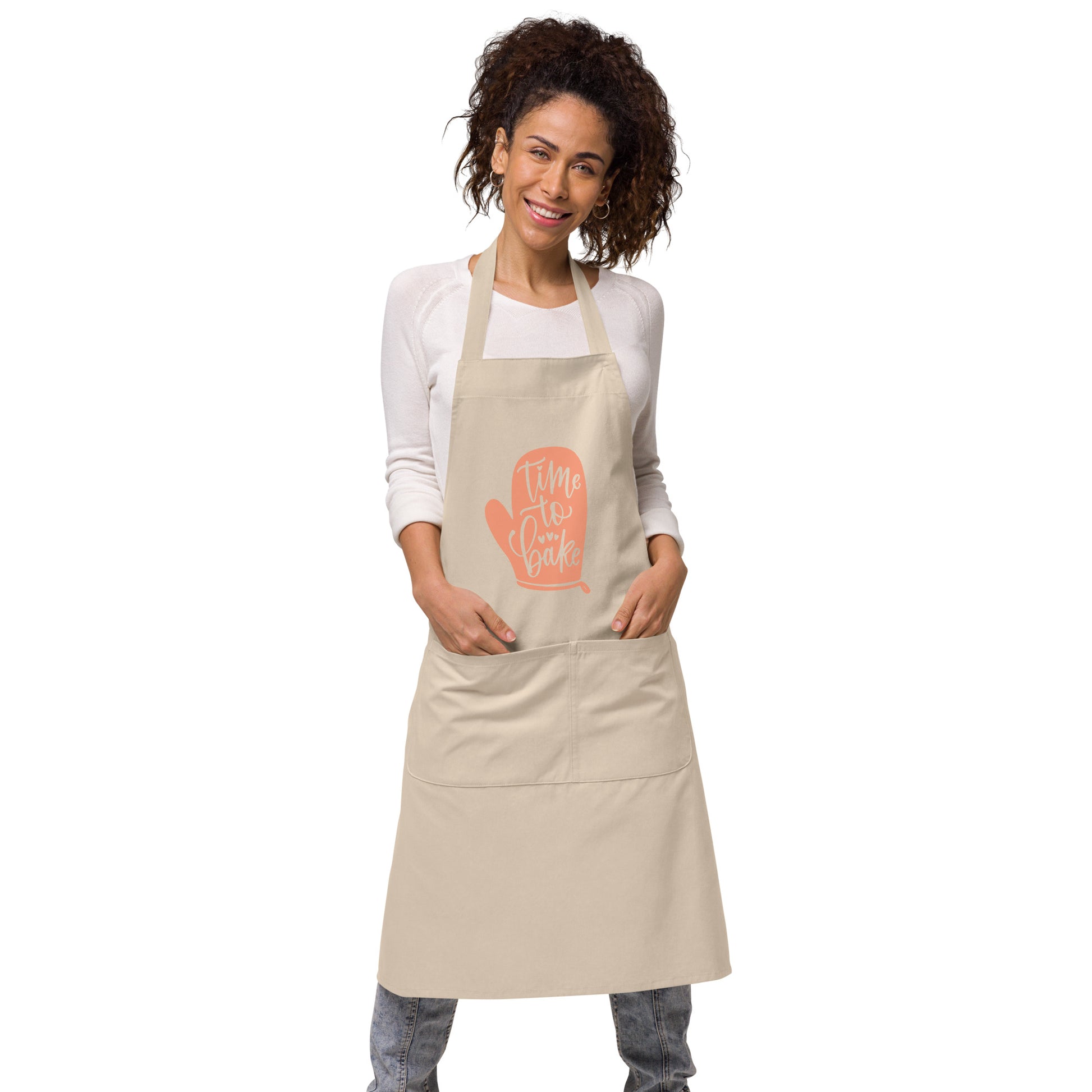 Time to Bake - Organic cotton apron - HobbyMeFree