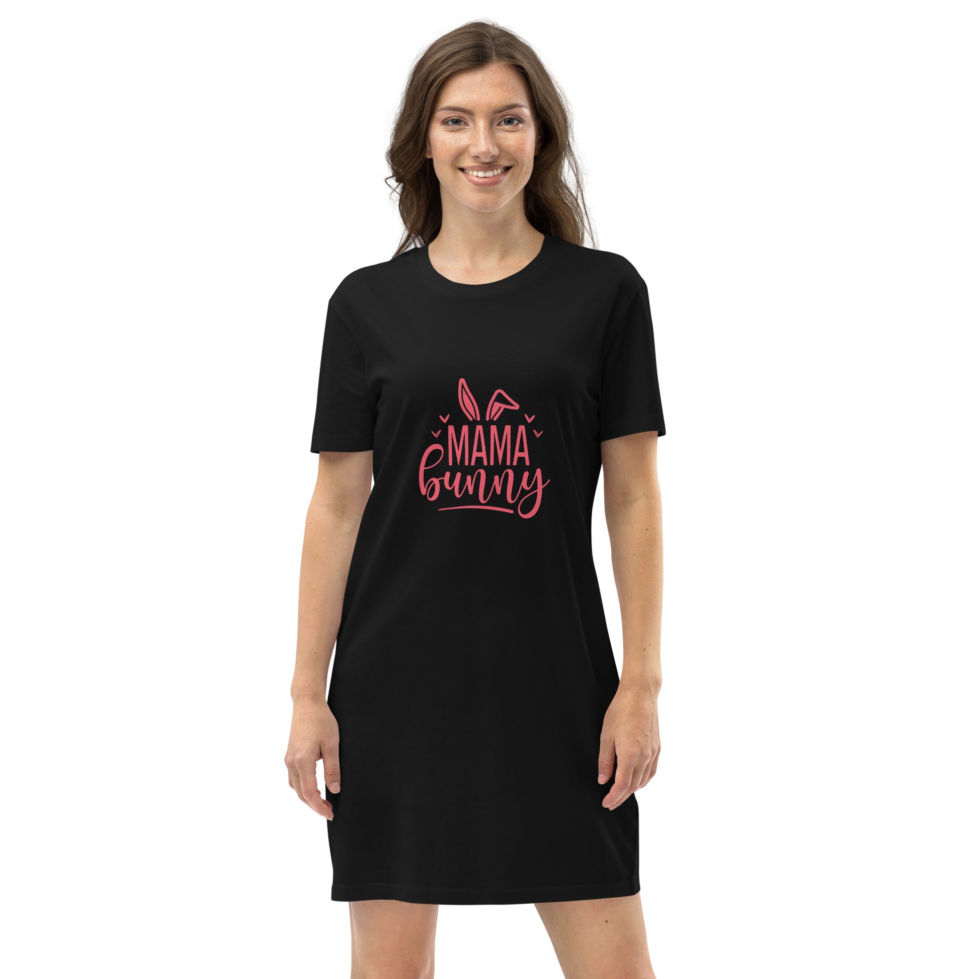 Bunny Mama Easter - Edition Organic cotton t-shirt dress - HobbyMeFree