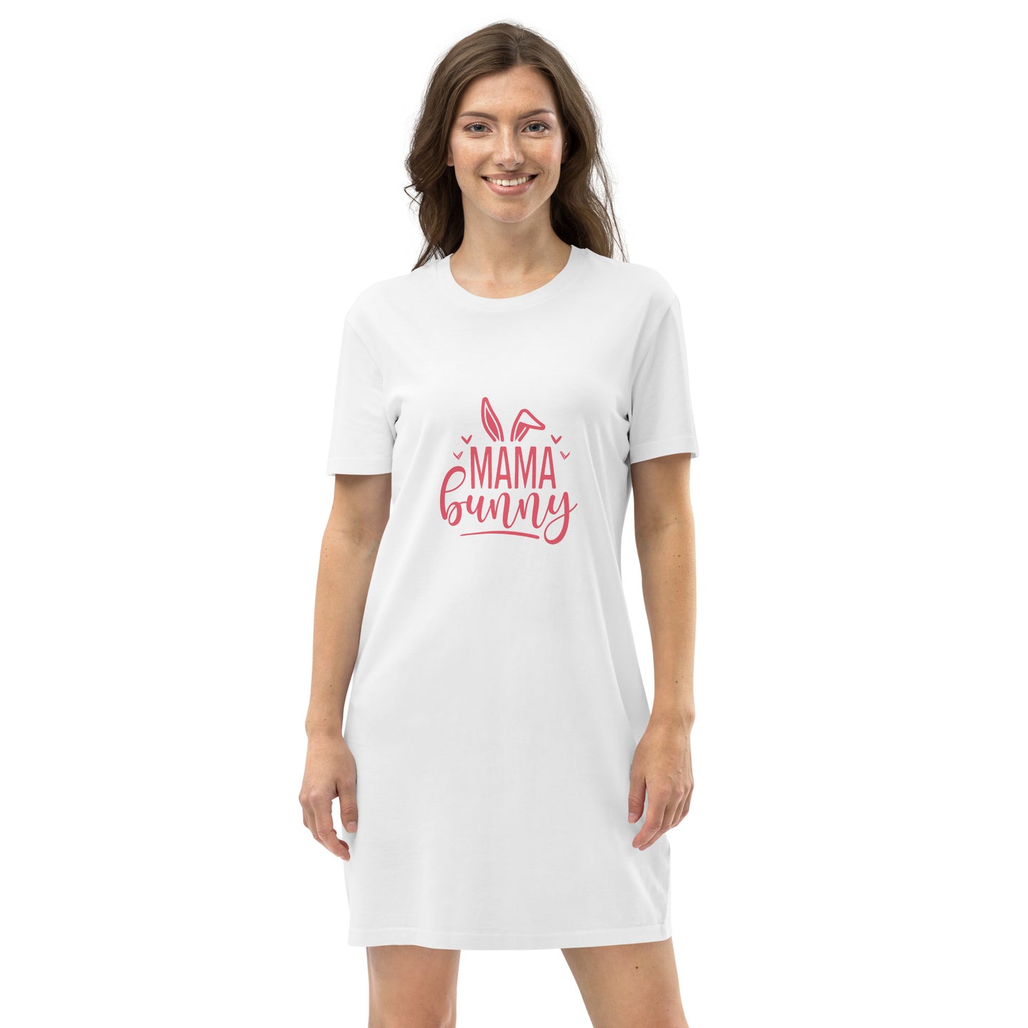 Bunny Mama Easter - Edition Organic cotton t-shirt dress - HobbyMeFree