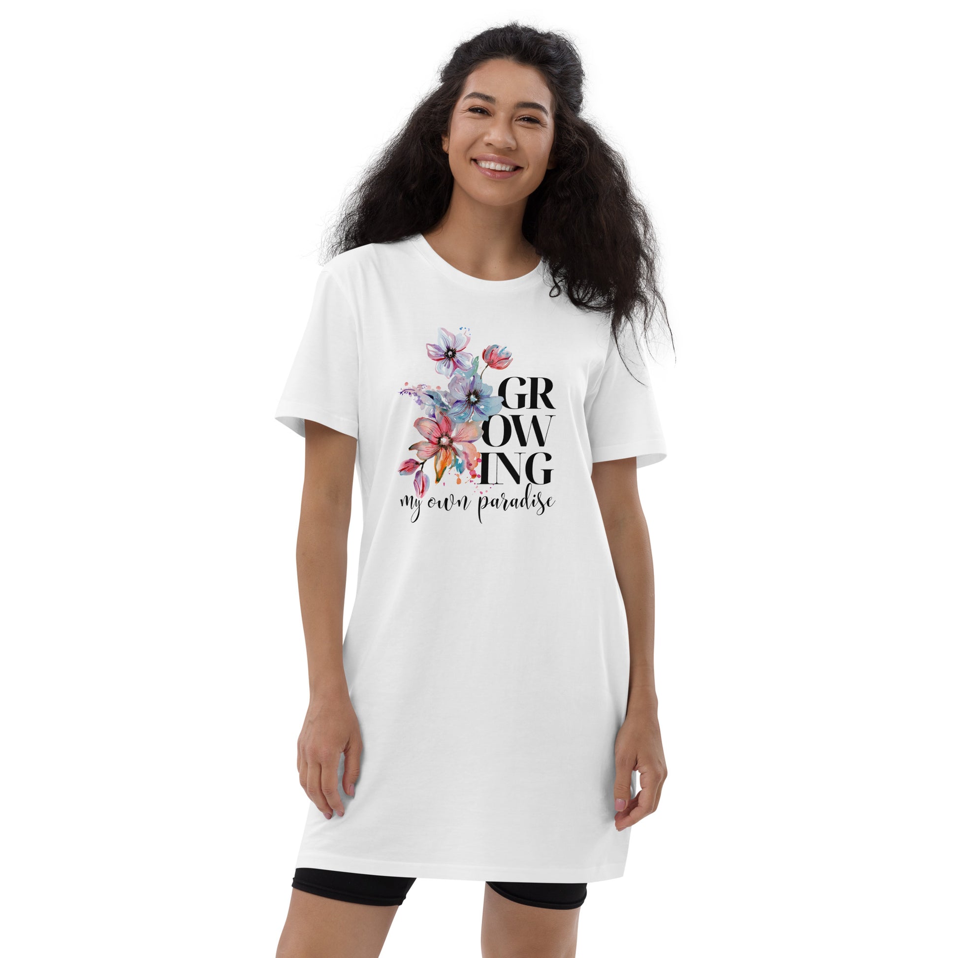 Growing my own paradise Organic cotton t-shirt dress - HobbyMeFree