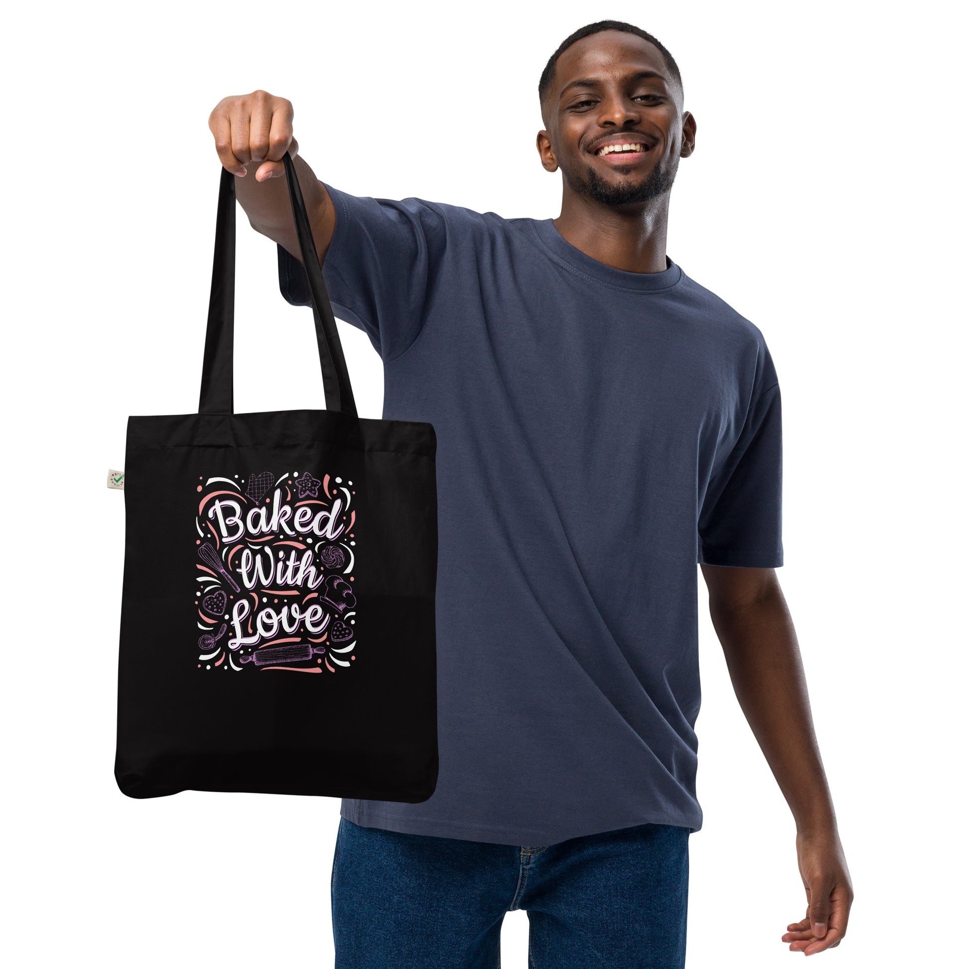 Baked with love - Organic fashion tote bag - HobbyMeFree