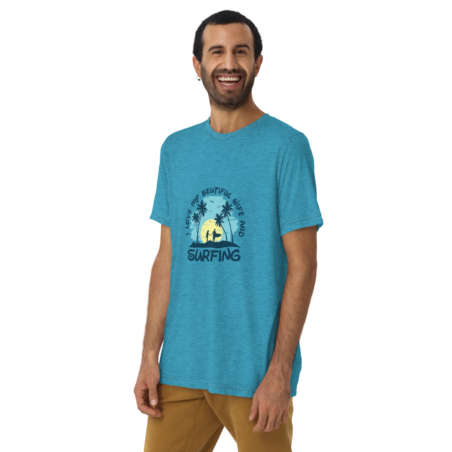 Love wife and surfing - Short sleeve t-shirt - HobbyMeFree