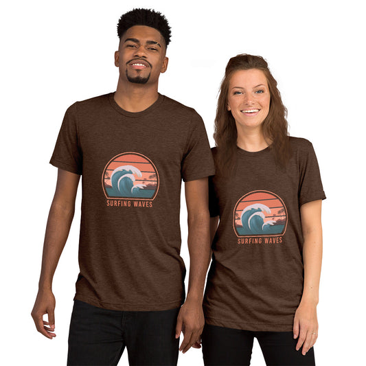 Surfer Waves - Short sleeve t-shirt - HobbyMeFree