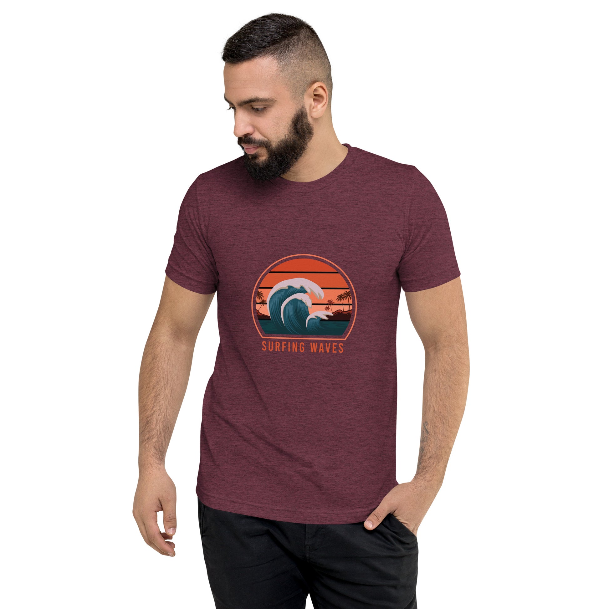 Surfer Waves - Short sleeve t-shirt - HobbyMeFree