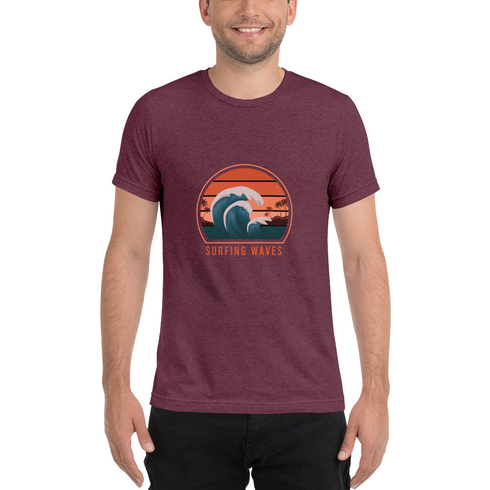 Surfer Waves - Short sleeve t-shirt - HobbyMeFree