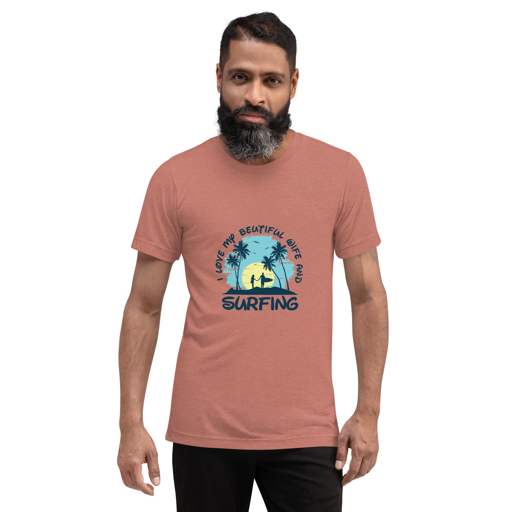 Love wife and surfing - Short sleeve t-shirt - HobbyMeFree