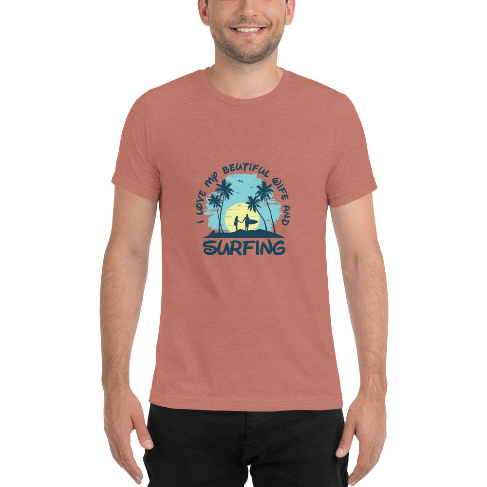 Love wife and surfing - Short sleeve t-shirt - HobbyMeFree