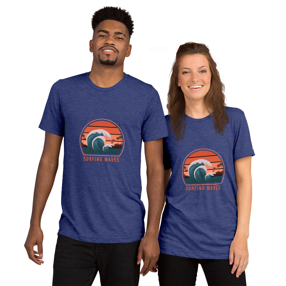 Surfer Waves - Short sleeve t-shirt - HobbyMeFree