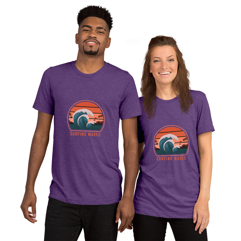 Surfer Waves - Short sleeve t-shirt - HobbyMeFree