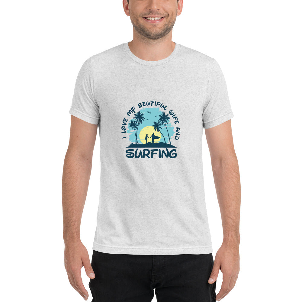 Love wife and surfing - Short sleeve t-shirt - HobbyMeFree